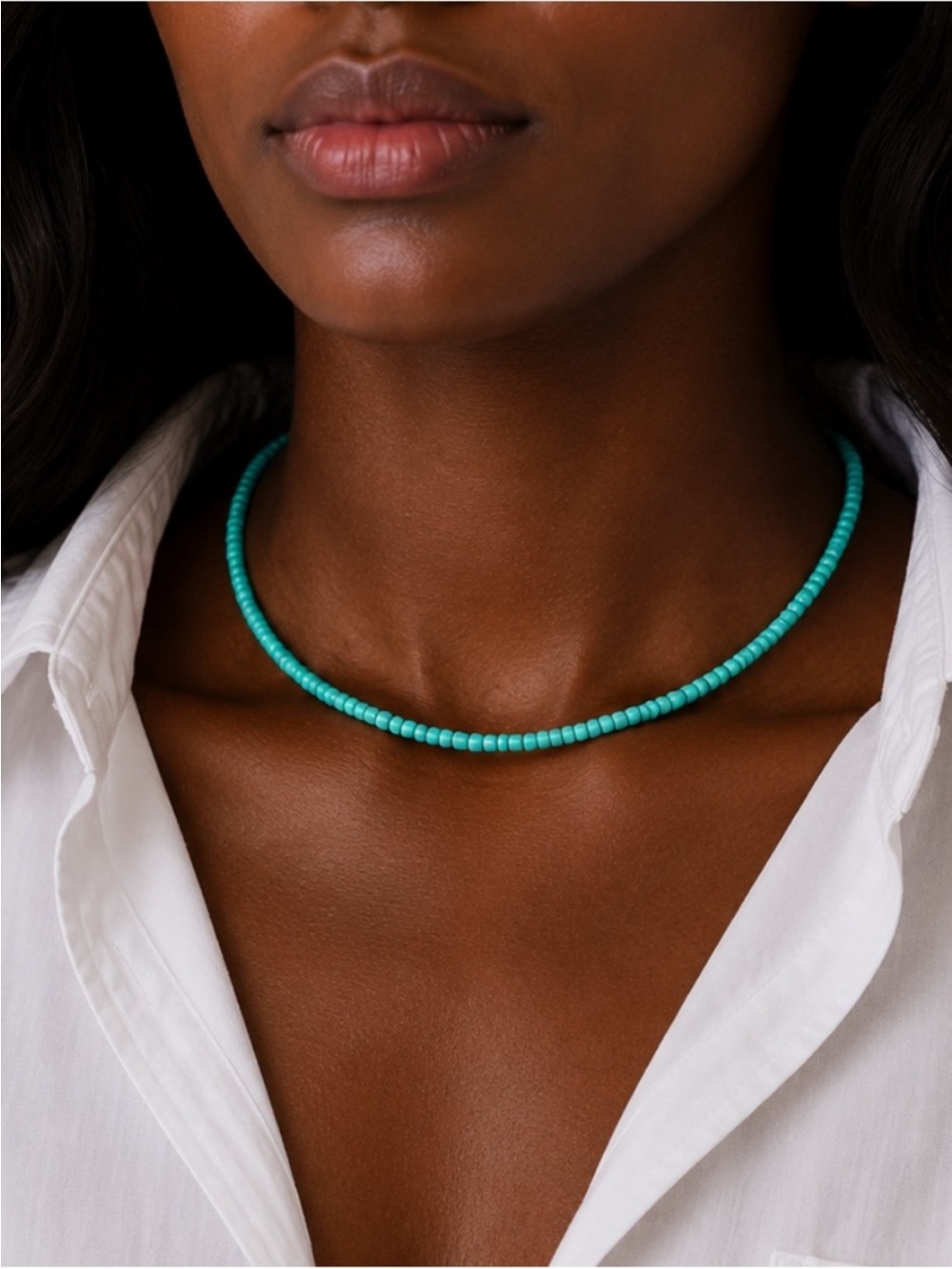 New! Coastal Colorful Turquoise Beaded Dopamine Necklace NWOT 5059